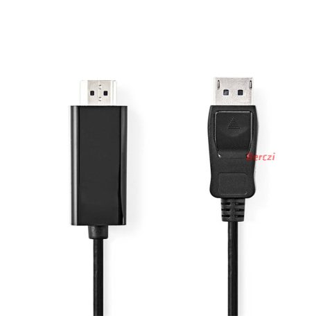 Nedis CCGL37100BK10 Display port dugó - HDMI dugó kábel 1080p, 1m