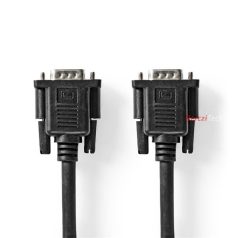   Nedis CCGP59100BK20, VGA kábel, VGA dugó VGA anya Nikkelezett Maximális felbontás:1280x800  2,00 m  Kerek ABS fekete