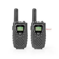   Nedis WLTK0800BK Walkie-Talkie készlet, 2 kézibeszélő 8 km-ig, csat: 8 PTT / VOX akár 2,5 óra, fejhallgató kimenet