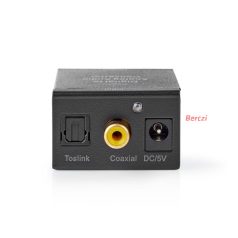   Nedis digitális audió konverter, ACON2510BK 1 irányú Csatl. bemen.: 1x digitális RCA / 1x TosLink Csatl. kim.:1x (2x RCA