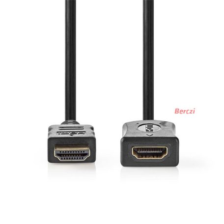 Nedis ultra HD HDMI hosszabbító kábel CVGL34096BK20, HDMI dugó - aljzat, 4K@60Hz | ARC | 10,2 Gbps | 2,00 m