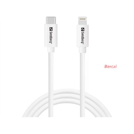 SANDBERG Töltőkábel, USB-C PD to Lighting MFI 1m
