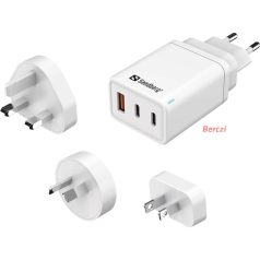   SANDBERG Hálózati töltő, 3 in 1 travel charger USB C/A 65W
