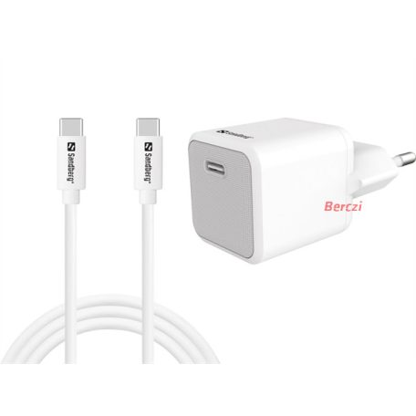 SANDBERG Hálózati töltő, USB-C 20W Charger+USB C - C1m