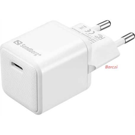 SANDBERG Hálózati töltő, USB-C AC Charger PD 20W Saver