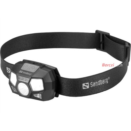 SANDBERG Fejlámpa, Headlamp 5in1 Recharge Sensor