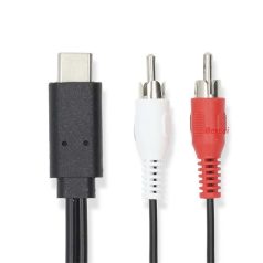   Nedis CCGL64240BK10 USB 3.2 Gen 1, USB-C kábel, USB C dugó - 2x RCA dugó, 1m