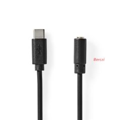   Nedis CCGL65960BK10 USB-C (USB C) dugó - 3,5 mm sztereo jack aljzat | 1,00 m