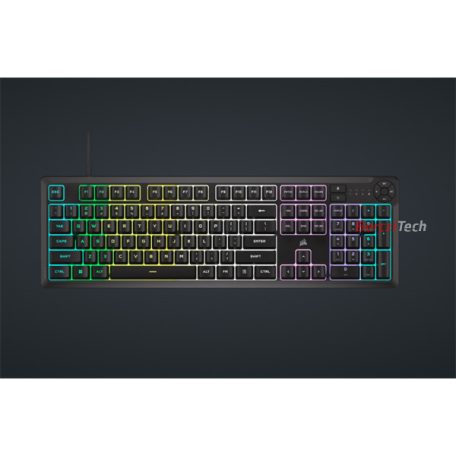 CORSAIR Vezetékes Billentyűzet Gaming, K55 CORE RGB, Médiavezérlő gombok, Cseppálló, US, fekete
