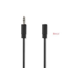   Nedis CAGB22050BK50 sztereo audio kábel, 3,5 mm jack dugó - 3,5 mm jack aljzat,  5 m