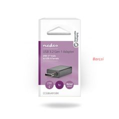   Nedis CCGB64915BK USB-C - USB-A adapter, USB C dugó - USB A aljzat, 5 Gbps, OTG