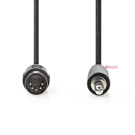 Nedis CAGL20100BK10 audio kábel 5p DIN dugó - 3,5mm szereo jack dugó, hossz 1m