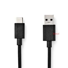   Nedis CCGL61600BK10 USB kábel, USB 3.2 Gen 1, USB-A dugó - USB-C dugó, 15 W | 5 Gbps, 1 m
