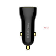   COLORWAY Autós töltő, CW-CHA046PD-BK Power Delivery Port PPS USB (USB-A + USB-C) (60 W) Fekete
