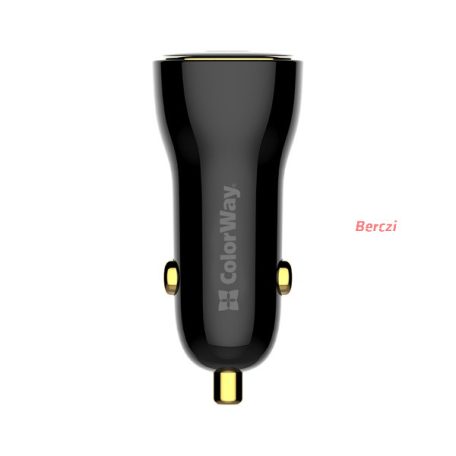 COLORWAY Autós töltő, CW-CHA046PD-BK Power Delivery Port PPS USB (USB-A + USB-C) (60 W) Fekete