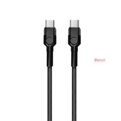   COLORWAY Kábel Type-C CW-CBPDCC047-BK, C-típusú színes kábel (PD Fast Charging 60W) 3,0A 1m fekete
