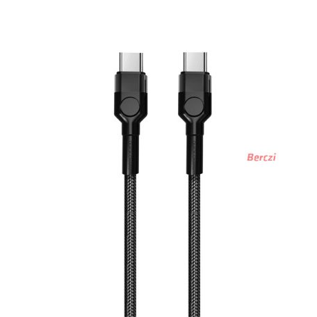 COLORWAY Kábel Type-C CW-CBPDCC047-BK, C-típusú színes kábel (PD Fast Charging 60W) 3,0A 1m fekete