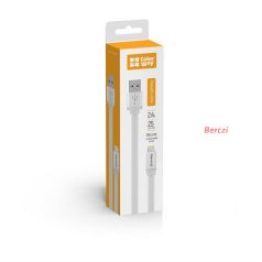   COLORWAY Kábel, USB dugasz CW-CBUM-LM25W, Lightning dugó 25 CM fehér