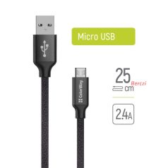   COLORWAY Kábel, USB CW-CBUM048-BK, MicroUSB 2.4A 25CM fekete