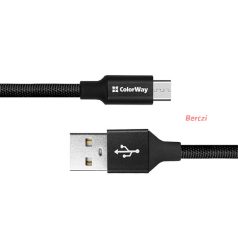 COLORWAY Kábel, USB CW-CBUC048-BK, Type-C 2.4A 25CM fekete