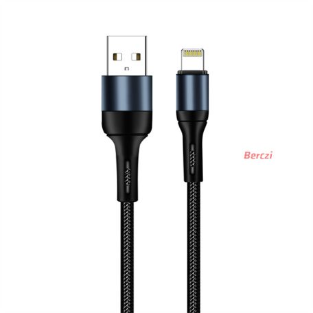 COLORWAY Kábel, USB CW-CBUL045-BK, Apple Lightning (nylon) 2,4A 1M fekete