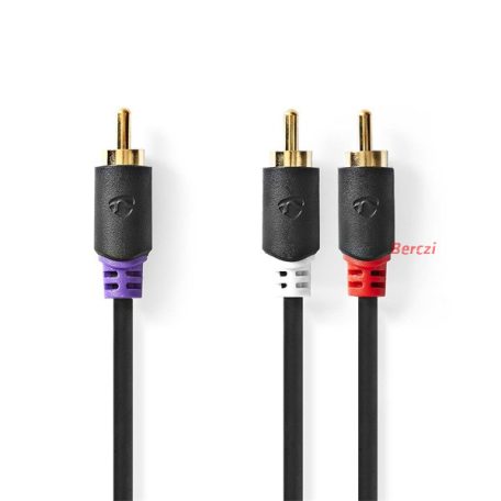 Nedis CABW24000AT30 RCA dugó - 2x RCA dugó,  mélynyomó kábel, 3m