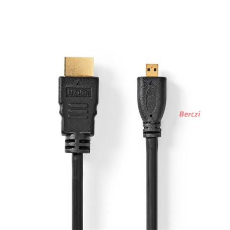 Nedis CVGB34700BK20 micro HDMI - HDMI kábel, 4K@30Hz, 10,2 Gbps, 2m