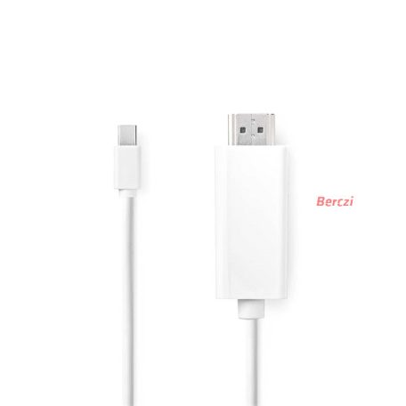 Nedis CCGL37600WT20 mini Displayport1.2 kábel, mini Display port dugó - HDMI dugó, 1080p, 2m