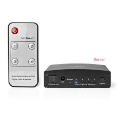 Nedis ASWI2514BK digitális audio kapcsoló 4x Toslink