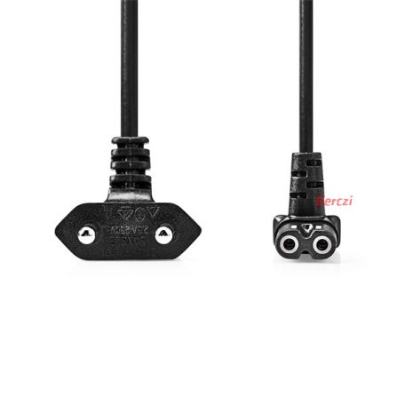 Nedis CEGL11075BK20 táp kábel IEC-320-C1, 90°-os szögben hajlított, 2m
