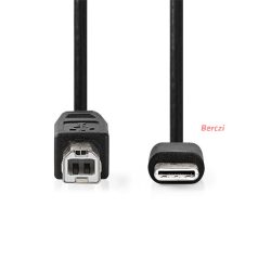   Nedis CCGL60650BK10 USB-C dugó - USB- B dugó (USB C - USB B) kábel, 480 Mbps, 1m