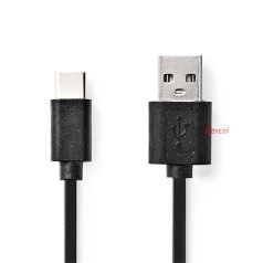   Nedis CCGL60600BK20 USB A - USB C (USB-C) kábel, USB2.0, 15W, hossz 2m