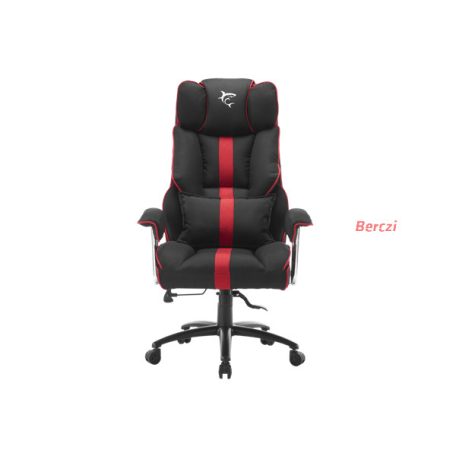 WHITE SHARK WS LE MANS LE MANS fekete/piros gamer szék, puha nyak, fej és hát párnák, lélegző felület, 120 kg-ig
