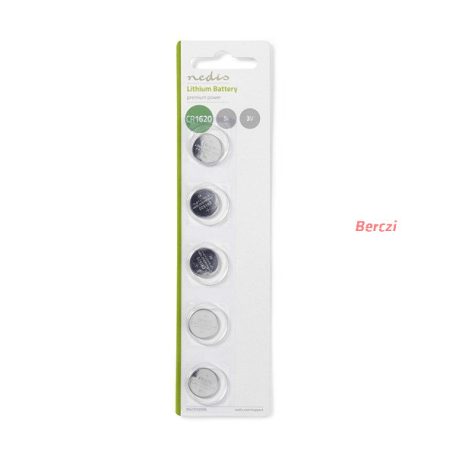 Nedis BALCR16205BL 3V lítium gombelem CR1620, 5db/csomag