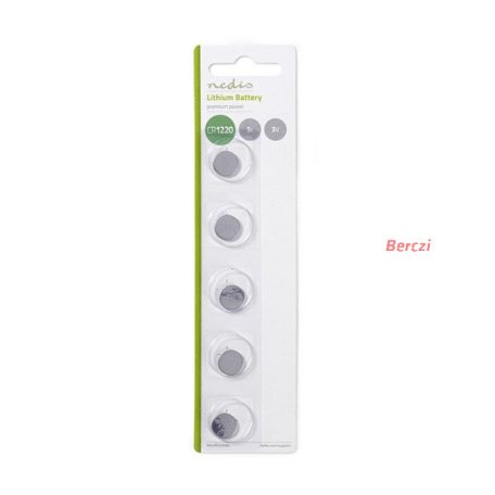 Nedis BALCR12205BL 3V lítium gombelem CR1220, 5db/csomag