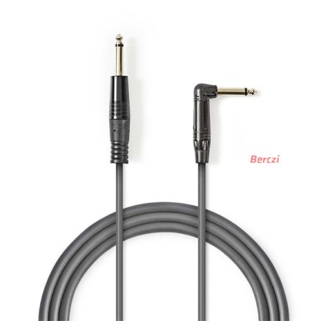 Nedis COTH23005GY30 félprofi audio kábel, 6,35mm mono jack dugó - dugó, hossz 3m, rugalmas