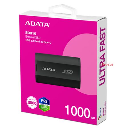 ADATA SSD Külső USB 3.2 1TB SD810, Fekete