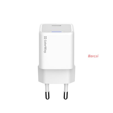 COLORWAY AC töltő GaN Mini, CW-CHS052PD-WT 25W PD port PPS USB-C fehér