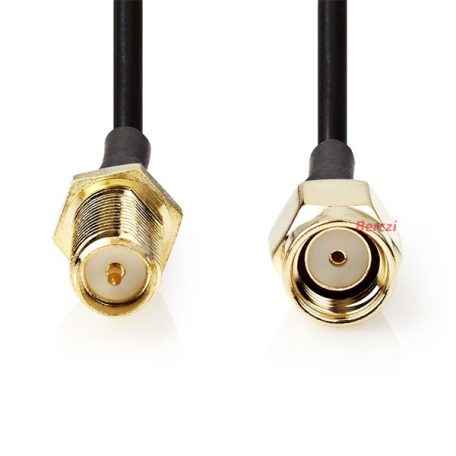 Nedis CSGL02210BK10 SMA kábel, RP SMA férfi, RP SMA női, Aranyozott, 50 Ohm, Egyetlen árnyékolt, 1 m