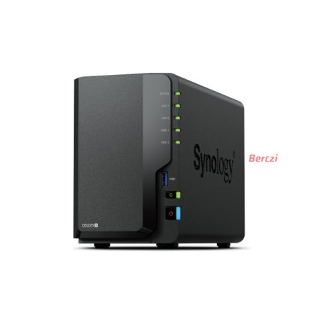 SYNOLOGY NAS 2 fiókos DS225+ Intel Celeron J4125 4x2GHz, 2GB DDR4, 1x2,5GbE, 1x1GbE, 2xUSB3.2Gen1