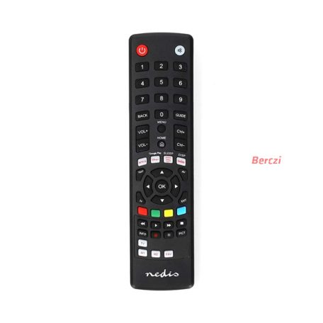 Nedis TVRC2310BK univerzális TV / műholdvevő távirányító, Amazon Prime, Disney+, Netflix, Google Play, Youtube gomb