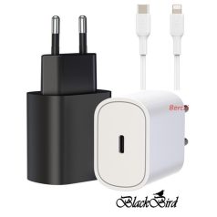   BLACKBIRD Hálózati Adapter T145 25W + Lightning kábel 1m, Fehér
