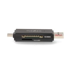   Nedis CRDRU3110BK USB3.2 Gen1 - USBC kártyaolvasó microSD (TF) / microSDHC (TF) / microSDXC (TF) / SD / SDHC / SDXC