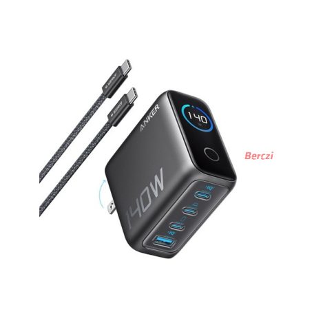 ANKER Hálózati Töltő, 3xUSB-C 1xUSB-A 140W, sötétszürke - B2697GZ1