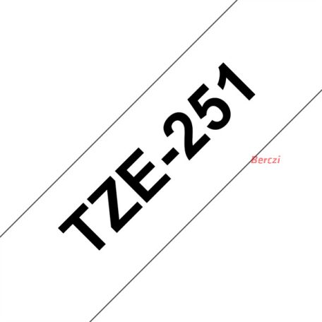 BROTHER szalag TZe-251, Fehér alapon Fekete, Laminált, 24mm  0.94", 8 méter