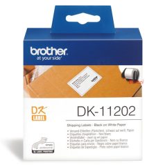   BROTHER Etikett címke DK-11202, 62mm x 100mm, Elővágott (stancolt), Papír címke, Fehér alapon fekete, 300 db